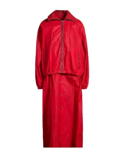 Marbell Woman Overcoat & Trench Coat Red Size 2 Cotton In Multi