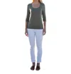 Marble 3/4 Sleeve Top In Lime Green In Green