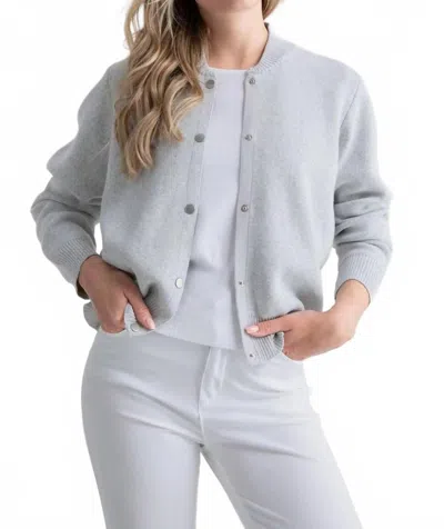 Marble Bomber Jacket In Gray In Animal Print