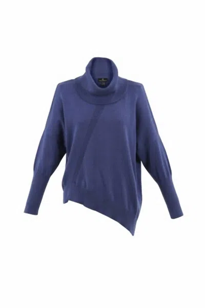 Marble Cowl Neck Sweater In Blue