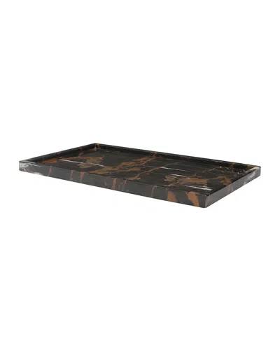 Marble Crafter Edesia Collection Honed Finish Marble Tray In Black