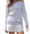 Marble Crew Neck Sweater In Light Grey In Gray