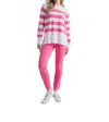 Marble Light Stripe Sweater In White/barbie Pink Striped In Pink