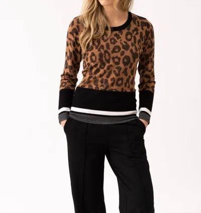 Marble Long Sleeve Sweater In Tabacco In Brown