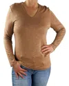 Marble Long Sleeve T-shirt In Camel In Brown