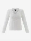 Marble Perfect V-neck Sweater In White In White