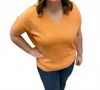 Marble Reversible Button Sweater Top In Orange In Orange