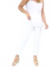 Marble Slim Straight Trousers In White In Multi