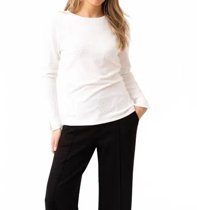 Marble Sparkle Dots Sweater In White In Multi