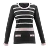 Marble Women's Printed Classic Viscose Polyamide Sweater In Charcoal Grey/pale Pink/white In Gray
