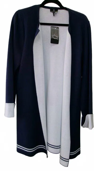 Marble Women's Relaxed Fit Cardigan In Blue