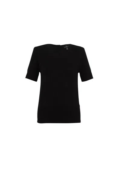 Marble Women's Short Sleeves Sweater In Black