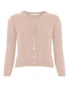 Marble Women's Solid Button Down Cardigan In Champagne In White