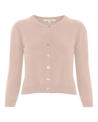 Marble Women's Solid Button Down Cardigan In Champagne In White