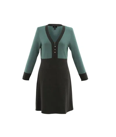 Marble Women's Viscose Poly Dress In Seafoam In Black