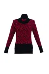 Marble Women's Wave Sweater In Red Black In Red