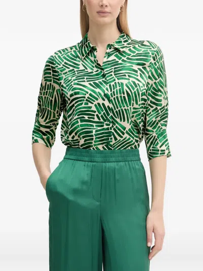 Marc Aurel Abstract-print Button-up Shirt In Green