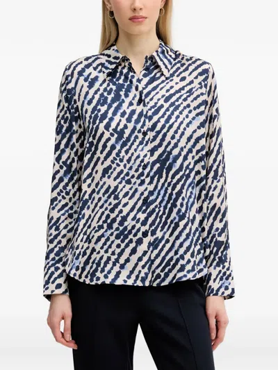 Marc Aurel Abstract-print Long-sleeve Shirt In Neutral