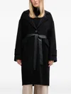 Marc Aurel Belt Buttoned Coat In Black