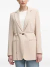 Marc Aurel Belted Button Blazer In Neutral