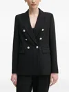Marc Aurel Button Double-breasted Blazer In Black