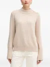 Marc Aurel Button Roll-neck Sweater In Neutral