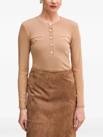 Marc Aurel Button-detail Top In Neutral