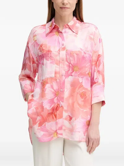 Marc Aurel Buttoned Floral-print Shirt In Pink