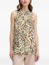 Marc Aurel Buttoned Sleeveless Top In Brown