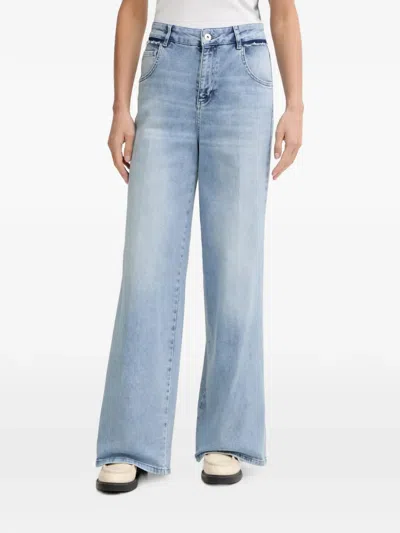 Marc Aurel Faded-wash Wide-leg Jeans In Blue
