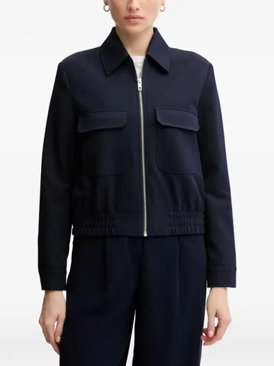 Marc Aurel Flap-pocket Zip Jacket In Blue