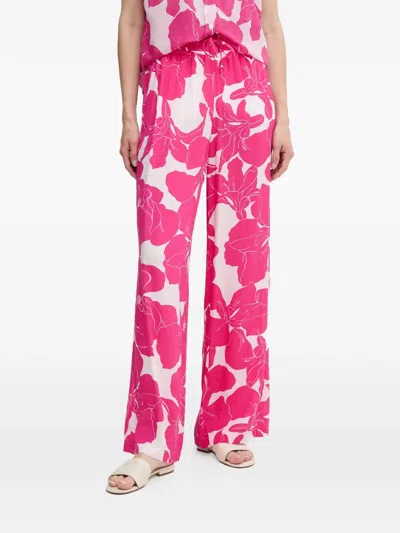 Marc Aurel Floral Trousers In Pink