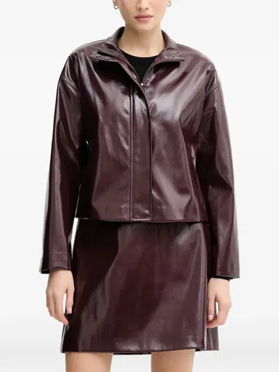 Marc Aurel Funnel-neck Jacket In Brown