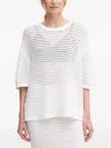 Marc Aurel Open-knit T-shirt In White