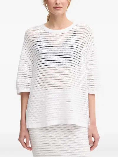 Marc Aurel Open-knit T-shirt In White