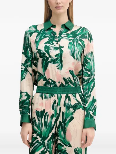Marc Aurel Palm Leaf-print Shirt In Multi