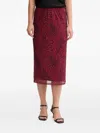Marc Aurel Patterned Midi Skirt In Red