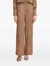 Marc Aurel Patterned Trousers In Brown