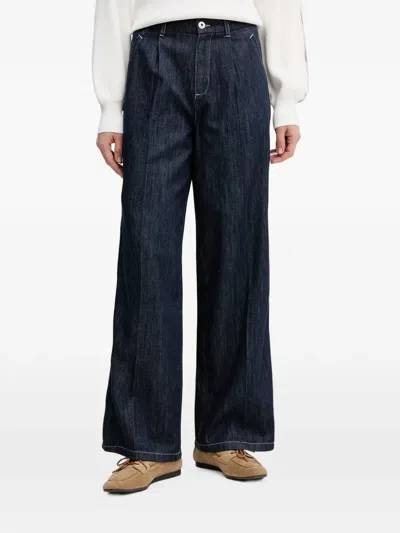 Marc Aurel Pleated Wide-leg Jeans In Blue