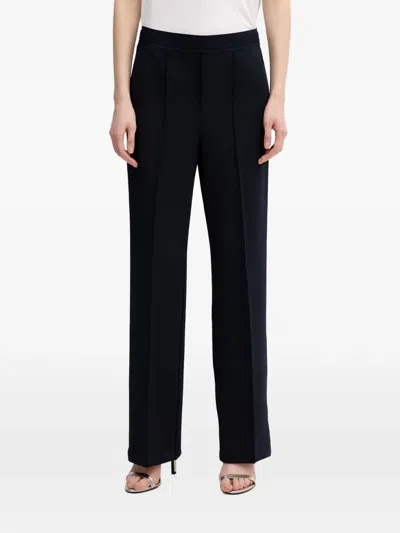 Marc Aurel Pressed-crease Straight-leg Trousers In Black