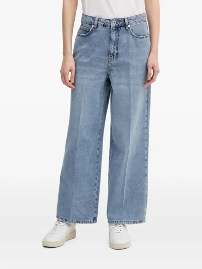 Marc Aurel Pressed-crease Wide-leg Jeans In Blue