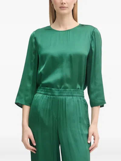 Marc Aurel Satin-finish Blouse In Green