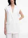 Marc Aurel Sleeveless Single-breasted Blazer In White