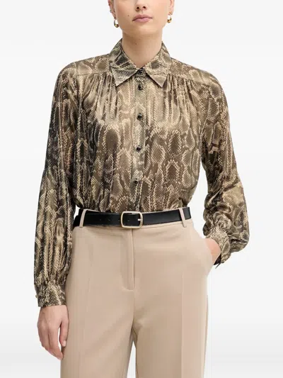Marc Aurel Snake-print Shirt In Neutral