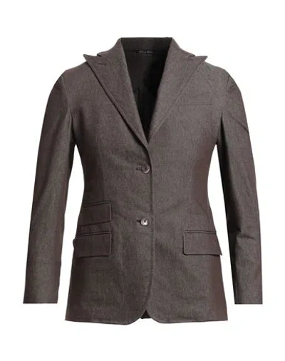 Marc Blanco Man Blazer Dark Brown Size 36 Cotton, Elastane