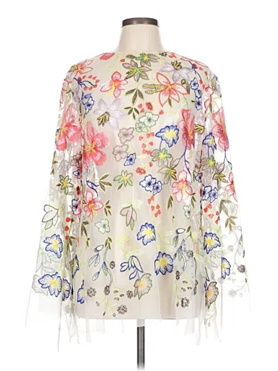 Pre-owned Marc Bouwer 3/4 Sleeve Blouse In Ivory