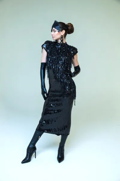 Marc Bouwer Frida Sequin Dress In Black