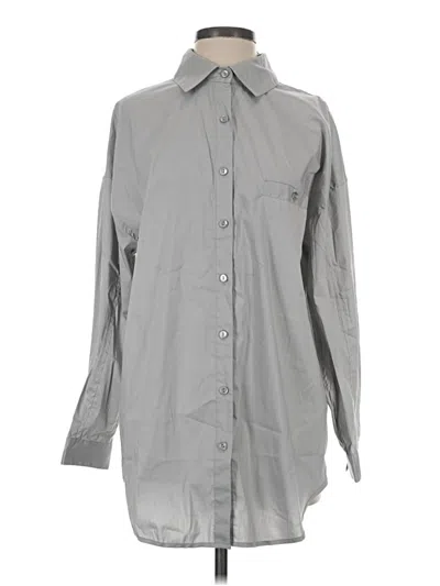 Pre-owned Marc Bouwer Long Sleeve Button Down Shirt In Gray