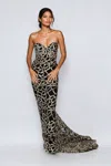 Marc Bouwer Strapless Sleeveless Evening Gown In Multi