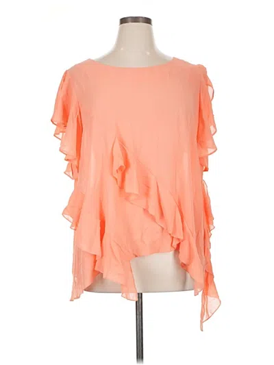 Pre-owned Marc Bouwer Unlimited Short Sleeve Blouse In Orange